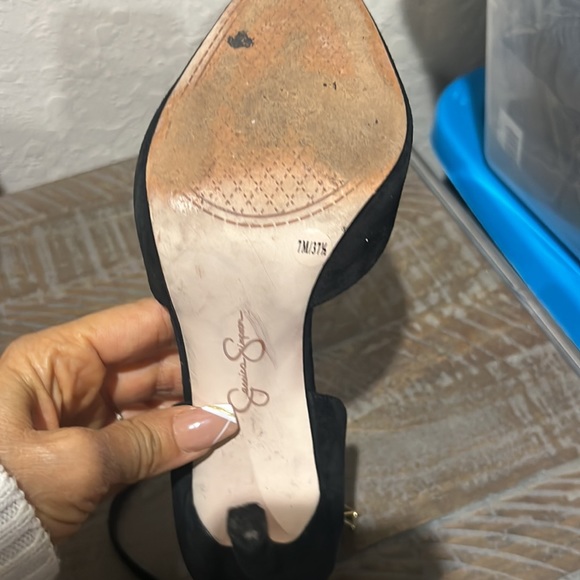 👟👠Jessica Simpson high heels black  shoes size 7M used sign of wearing out - Picture 15 of 15